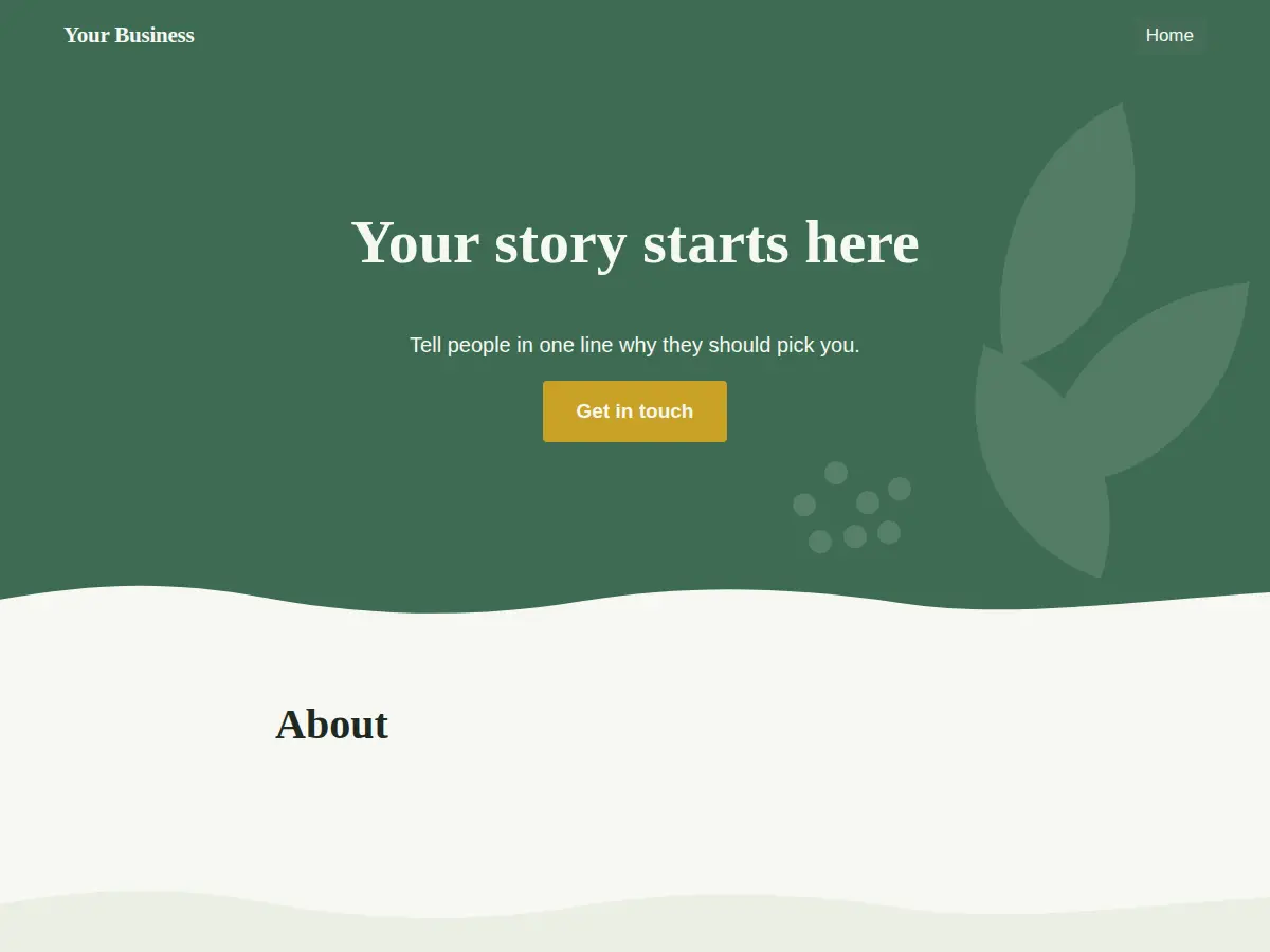 Bushland theme on the Start from scratch starter