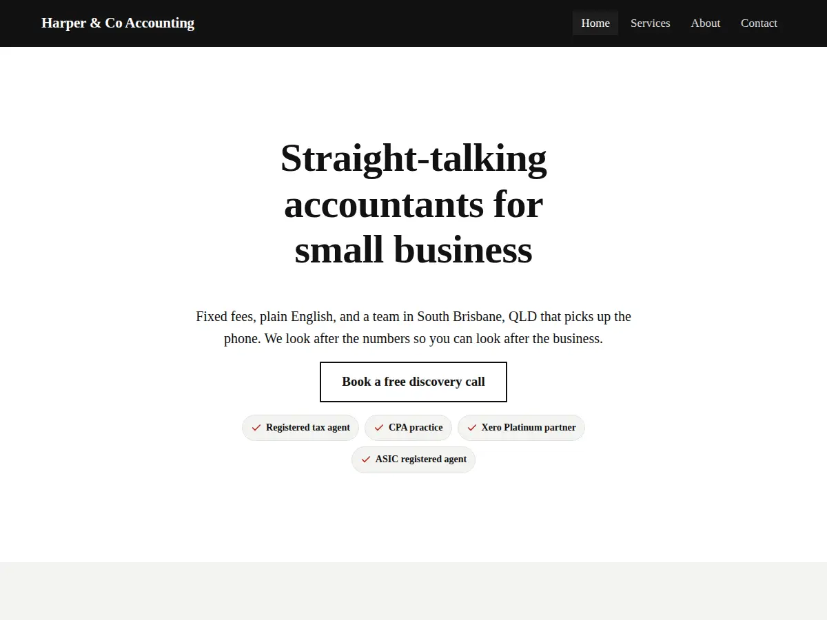 Terrace theme on the Professional services starter